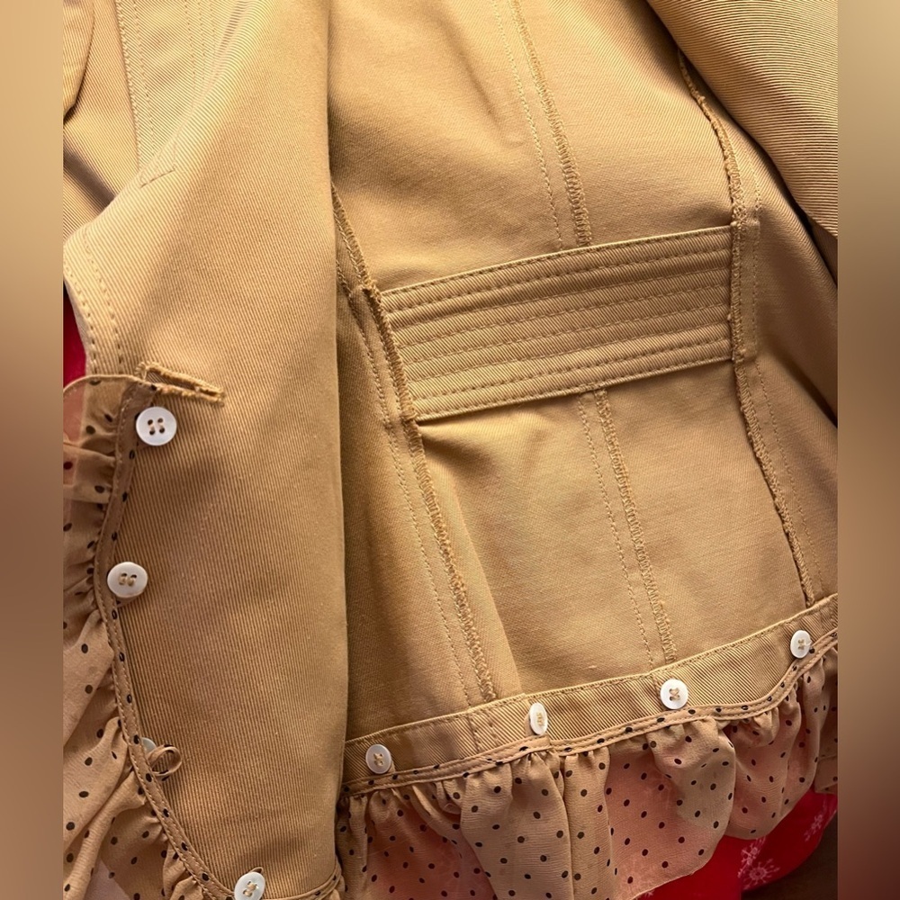 Valentino Women's Brown Blazer with Ruffle Detail - Picture 7 of 8